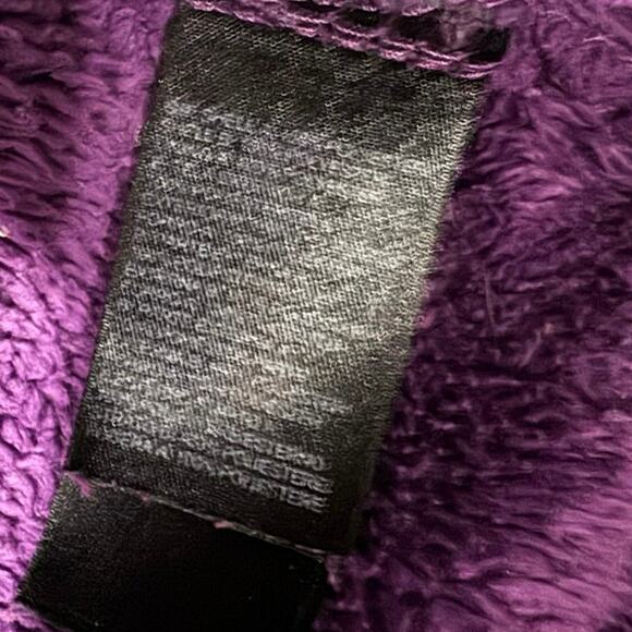 The North Face jacket XS Womens Hooded Purple Fuzzy Full Zip soft logo - Picture 5 of 7